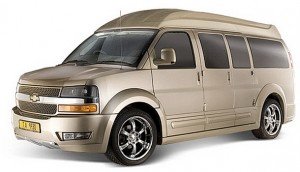 Автомобильные коврики EVA для Chevrolet Express II с консолью 